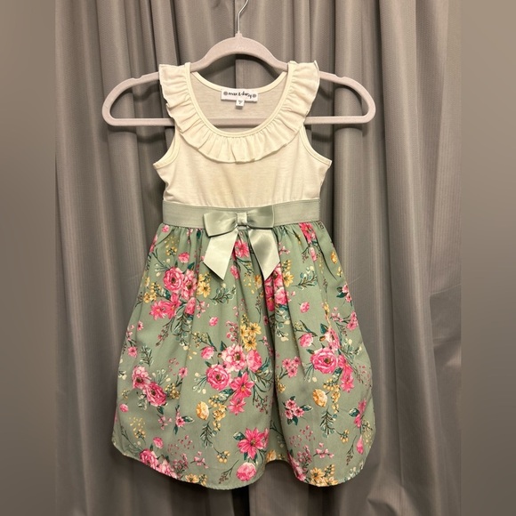 Max Daisy Dress Girl 6 Party Dress Floral tiny dots by ribbon #91 - Picture 4 of 8